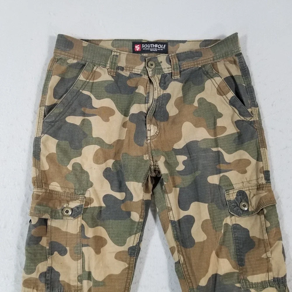 Southpole jeans camo cargo pants men's 32x32 lightweight ripstop flawed